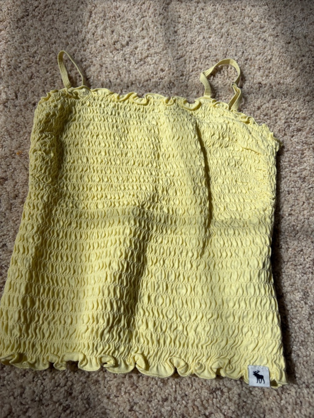Abercrombie & Fitch Yellow Smocked Ruffle Cami